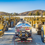 an SC Fuels truck delivering fuel off road