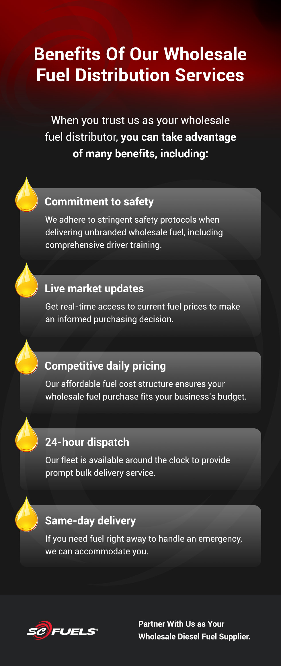 benefits of our wholesale fuel distribution services